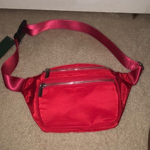 Red adjustable fanny pack